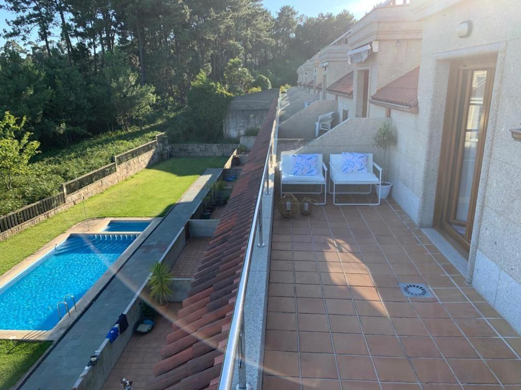 "Sanxenxo Holidays" Atico Con Garaje, Barbacoa Y Piscina A 5 Min Del Centro Exterior foto